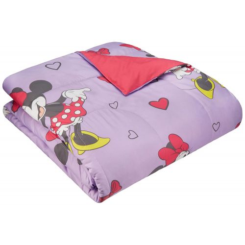  AmazonBasics by Disney Minnie Mouse Purple Love Comforter, Full