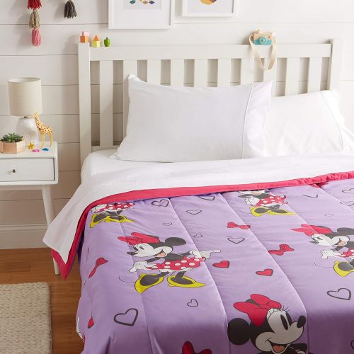  AmazonBasics by Disney Minnie Mouse Purple Love Comforter, Full