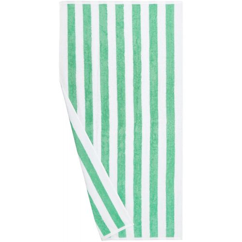  AmazonBasics Cabana Stripe Beach Towel - Pack of 2, Green