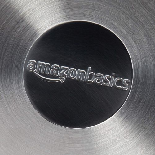  AmazonBasics - Edelstahl-Bratpfanne, anti-haftend, Induktions-geeignet, 20 cm, mit bequemem Griff