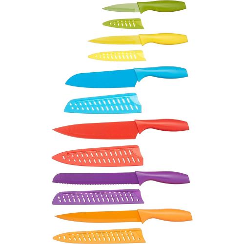  AmazonBasics - Messer-Set, bunt, 12-teilig