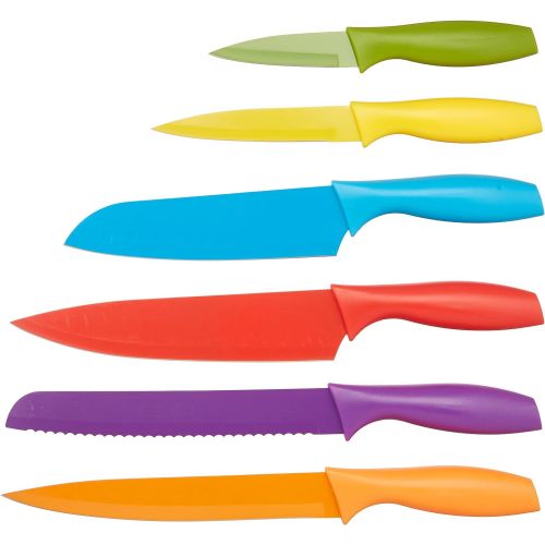  AmazonBasics - Messer-Set, bunt, 12-teilig