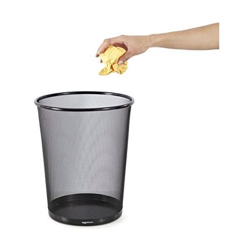  [아마존 핫딜]  [아마존핫딜]AmazonBasics Mesh Trash Can Wastebasket, Black, 6-Pack