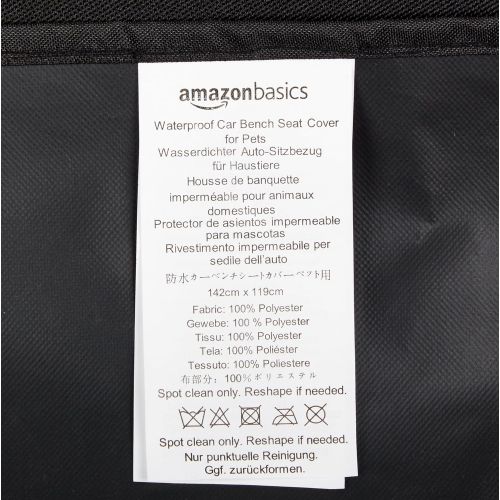  [아마존 핫딜]  [아마존핫딜]AmazonBasics Waterproof Car Back Bench Seat Cover Protector for Pets - 56 x 47, Black