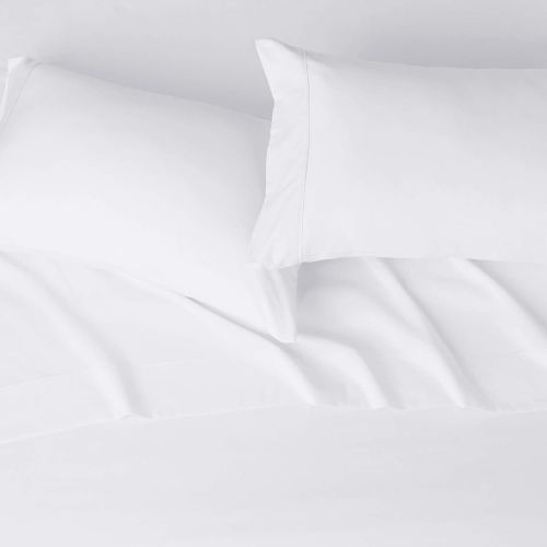  [아마존핫딜][아마존 핫딜] AmazonBasics Lightweight Super Soft Easy Care Microfiber Sheet Set with 16 Deep Pockets - Queen, Bright White