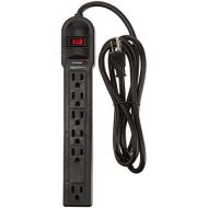 [아마존베스트]AmazonBasics 6-Outlet Surge Protector Power Strip, 6-Foot Long Cord, 790 Joule - Black