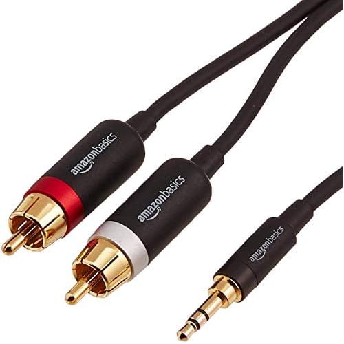  [아마존베스트]AmazonBasics 3.5mm to 2-Male RCA Adapter Audio Stereo Cable - 8 Feet