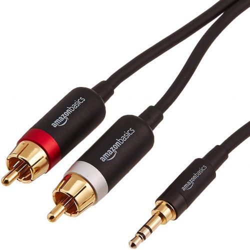  [아마존베스트]AmazonBasics 3.5mm to 2-Male RCA Adapter Audio Stereo Cable - 8 Feet