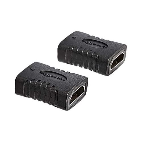  [아마존베스트]AmazonBasics HDMI Female to Female Coupler Adapter (2 Pack), 29 x 22mm, Black