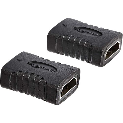  [아마존베스트]AmazonBasics HDMI Female to Female Coupler Adapter (2 Pack), 29 x 22mm, Black