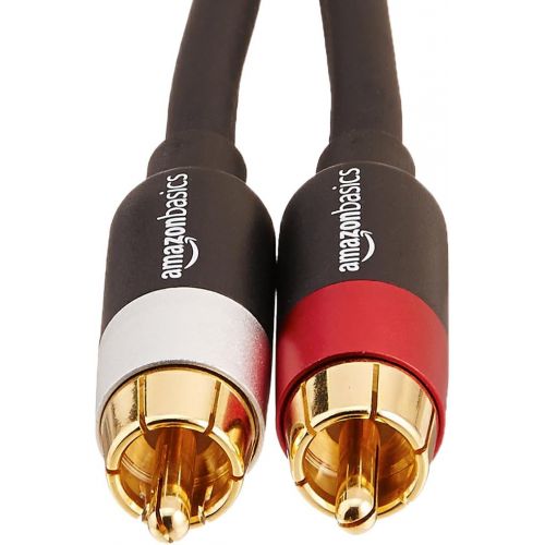  [아마존베스트]AmazonBasics 2-Male to 2-Male RCA Audio Stereo Subwoofer Cable - 4 Feet