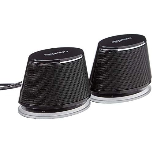  [아마존베스트]AmazonBasics USB-Powered PC Computer Speakers with Dynamic Sound | Black