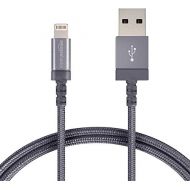 [아마존베스트]AmazonBasics Nylon Braided Lightning to USB A Cable, MFi Certified iPhone Charger, Dark Grey, 6 Foot