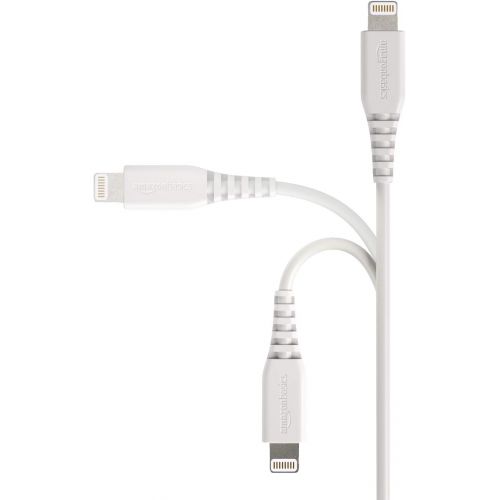  [아마존베스트]AmazonBasics Lightning to USB A Cable, MFi Certified iPhone Charger, White, 6 Foot, 2 Pack