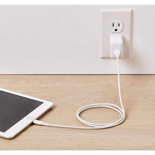  [아마존베스트]AmazonBasics Lightning to USB A Cable, MFi Certified iPhone Charger, White, 3 Foot, 3 Foot, 2 Pack