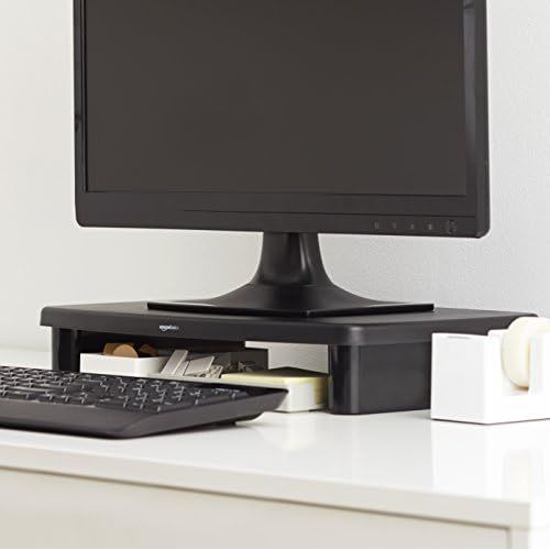  [아마존베스트]AmazonBasics Adjustable Computer Monitor Riser Desk Stand