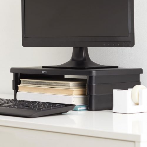  [아마존베스트]AmazonBasics Adjustable Computer Monitor Riser Desk Stand
