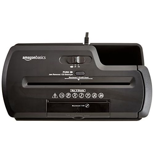  [아마존베스트]AmazonBasics 8-Sheet Strip-Cut Paper, CD and Credit Card Home Office Shredder