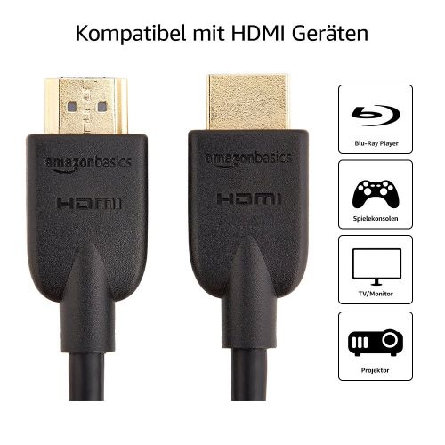  [아마존 핫딜]  [아마존핫딜]AmazonBasics HL-007306 Hochgeschwindigkeits-HDMI-Kabel 2.0, Ethernet, 3D, 4K-Videowiedergabe und ARC, Ultra-HD1.8m, Schwarz