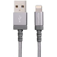 [아마존핫딜]AmazonBasics Verbindungskabel Lightning-auf-USB-A, Nylon, geflochten, 1,8 m, zertifiziert von Apple, Dunkelgrau