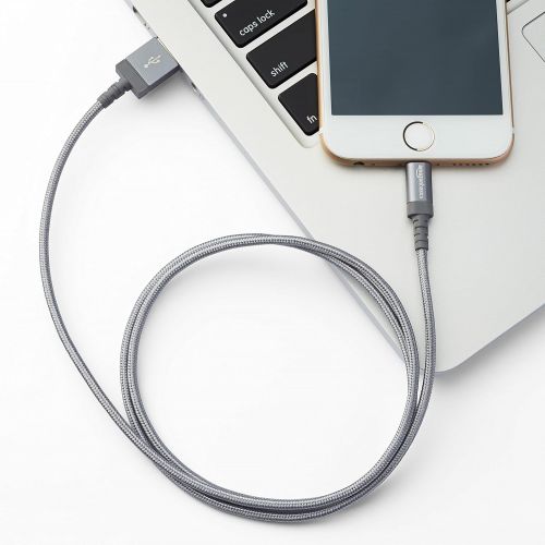  [아마존 핫딜]  [아마존핫딜]AmazonBasics Verbindungskabel Lightning-auf-USB-A, Nylon, geflochten, 1,8 m, zertifiziert von Apple, Dunkelgrau