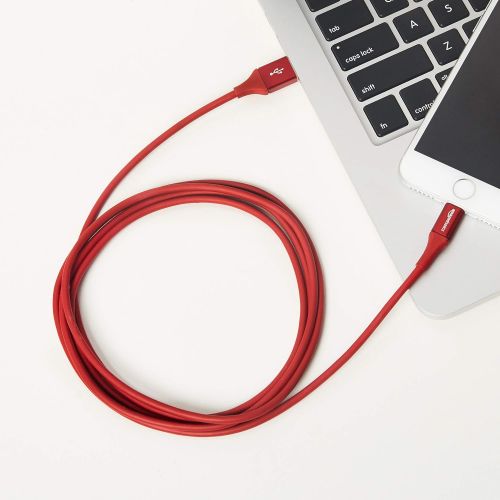  [아마존 핫딜]  [아마존핫딜]AmazonBasics - Lightning-auf-USB-A-Kabel, Premium-Kollektion, 1,8 m, 1er-Pack - Rot