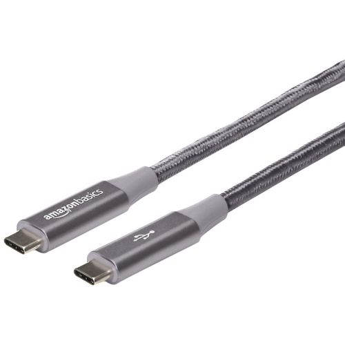  [아마존 핫딜]  [아마존핫딜]AmazonBasics - Verbindungskabel, USB Typ C auf USB Typ C, USB-3.1-Standard der 2. Generation, doppelt geflochtenes Nylon, 0,3 m, Dunkelgrau