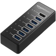 [아마존 핫딜]  [아마존핫딜]AmazonBasics - USB-Hub, USB-A 3.1 mit 7 Anschluessen und Netzadapter - 36 W (12 V/3 A), Schwarz