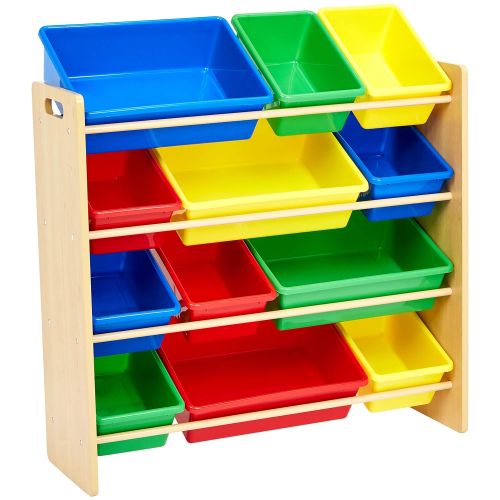  AmazonBasics Kids Toy Storage Organizer Bins - Natural/Primary