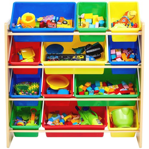  AmazonBasics Kids Toy Storage Organizer Bins - Natural/Primary