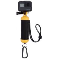 AmazonBasics Floating Waterproof GoPro Mount Hand Grip Handle - 2.5 x 1.5 x 6 Inches, Yellow