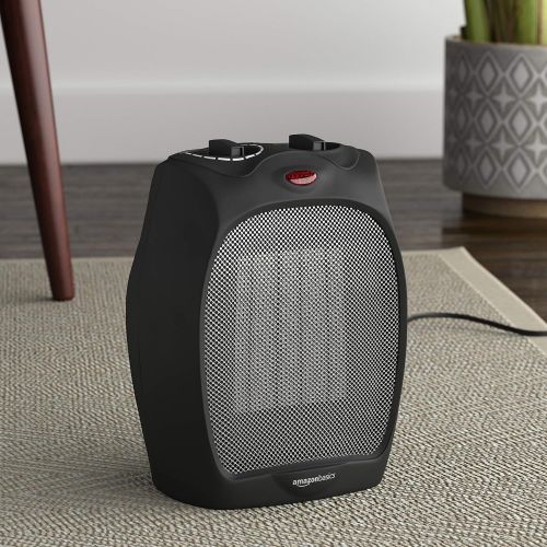  AmazonBasics 1500W Ceramic Personal Heater with Adjustable Thermostat, Black