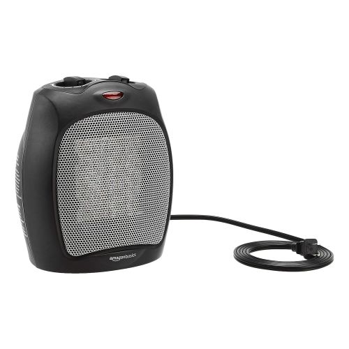  AmazonBasics 1500W Ceramic Personal Heater with Adjustable Thermostat, Black