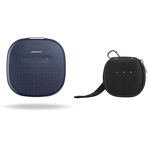  Bose SoundLink Micro Waterproof Bluetooth speaker (Midnight Blue) with AmazonBasics Case (Black)