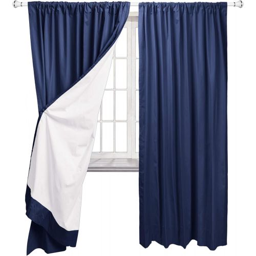  AmazonBasics Blackout Curtain Set - 42 x 96, Navy