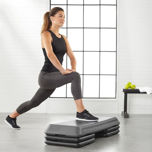  AmazonBasics Aerobic Exercise Step Platform with Adjustable Risers- Health Club Size