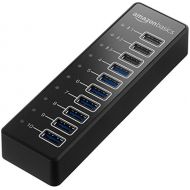 AmazonBasics USB-C 3.1 10-Port Hub with Power Adapter - 65W (20V/3.25A), Black