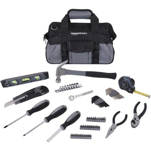  AmazonBasics 65 Piece Home Basic Repair Tool Kit Set With Bag