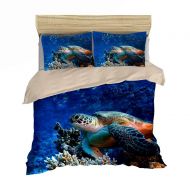 AmazonBasics Jcchome Turtle Style 3D Digital Print Bedding Sets with Pillow Sham Duvet Cover,Accept Personal Tailor(3 Piece Queen,Style-1)