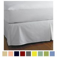 AmazonBasics Split Corner Bed Skirt 18 Inch Drop 100% Egyptian Cotton 600 Thread Count Luxurious & Easy to Wash Wrinkle & Fade Resistant (Queen, White)