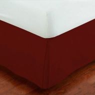 AmazonBasics SRP Bedding Real 450 Thread Count Split Corner Bed Skirt / Dust Ruffle Queen Size Solid Blood Red 16 inches Drop Egyptian Cotton Quality Wrinkle & Fade Resistant