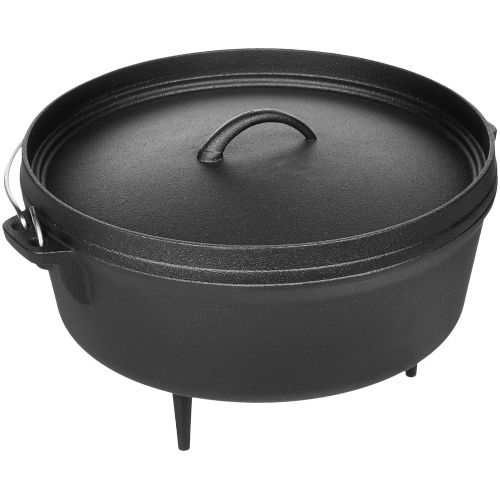  AmazonBasics Pre-Seasoned Cast Iron Camp Dutch Oven - 6-Quart