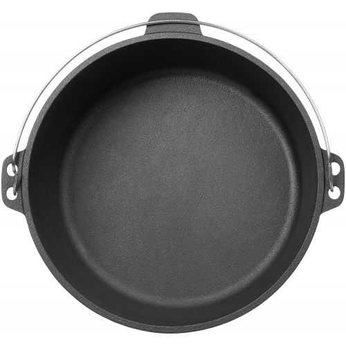  AmazonBasics Pre-Seasoned Cast Iron Camp Dutch Oven - 6-Quart