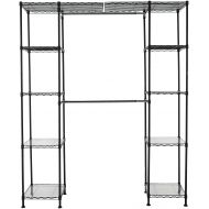 AmazonBasics Expandable Closet Organizer - 14 x 58 Expands to 63 x 72, Black