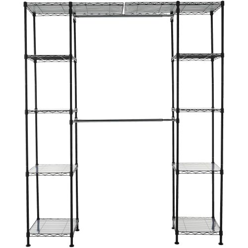  AmazonBasics Expandable Closet Organizer - 14 x 58 Expands to 63 x 72, Black