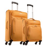 AmazonBasics TravelCross Barcelona Luggage 2 Piece Lightweight Expandable Spinner Set - Orange