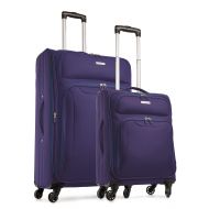 AmazonBasics TravelCross Barcelona Luggage 2 Piece Lightweight Expandable Spinner Set - Purple