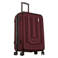 AmazonBasics TravelCross Toulon Expandable Lightweight Hardshell Spinner Luggage (Red, 24)