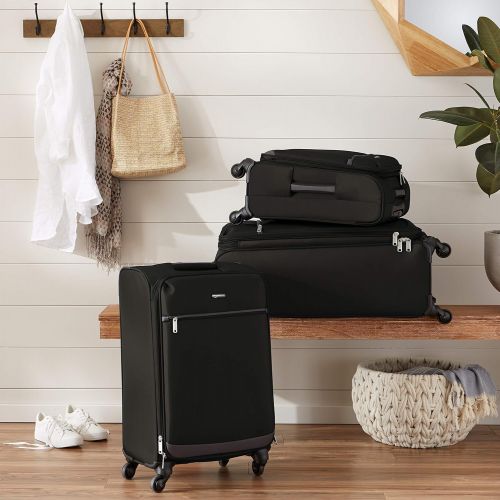  AmazonBasics Softside Spinner Luggage - 25-inch, Navy Blue