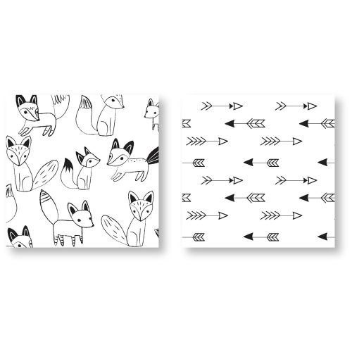  AmazonBasics Sweet Jojo Designs 4-Piece Black and White Fox and Arrow Boys or Girls Kids Childrens Twin Bedding Set